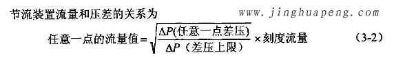 高效過濾器流量風量檢測中節流裝置流量和壓差的關系圖